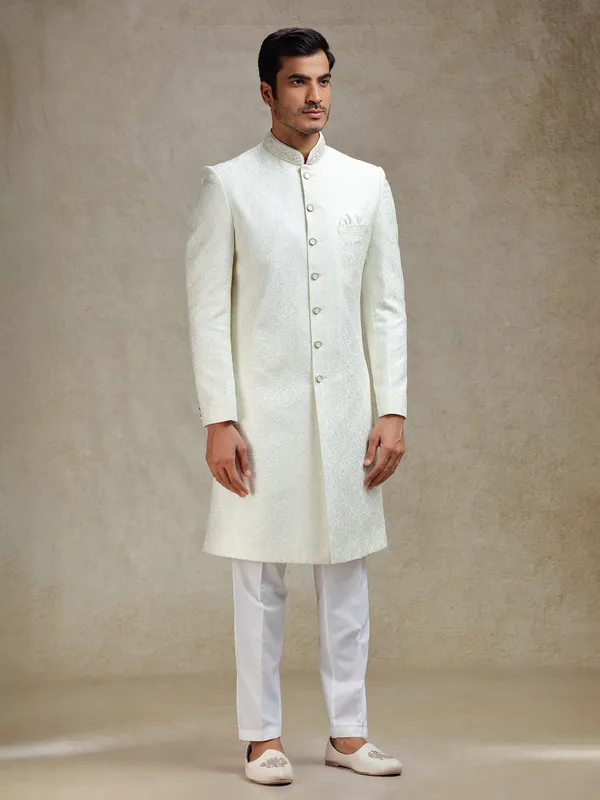 Ivory cream embroideried indo-western set