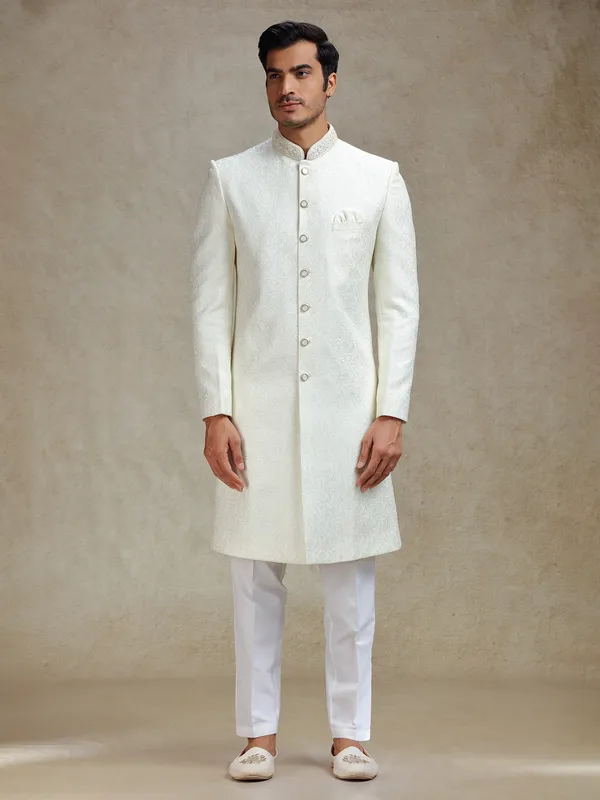 Ivory cream embroideried indo-western set