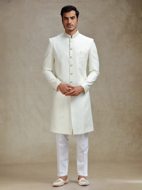 Ivory cream embroideried indo-western set