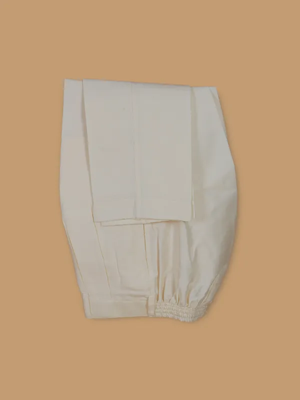 Ivory kurta suit with multicolor thread design