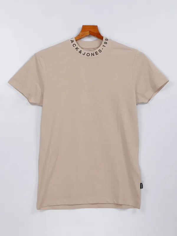 Jack&Jones beige half sleeves t shirt