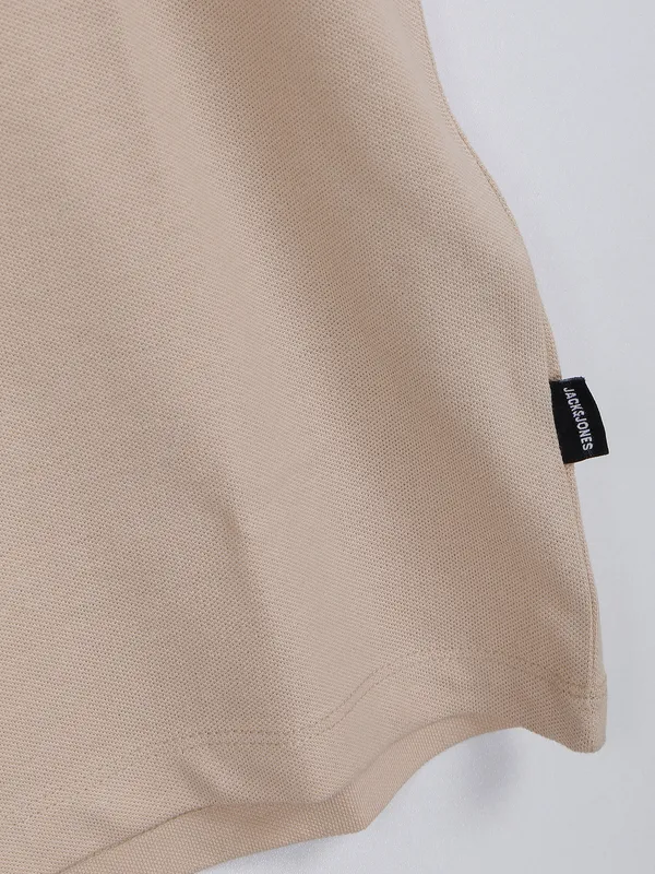 Jack&Jones beige half sleeves t shirt
