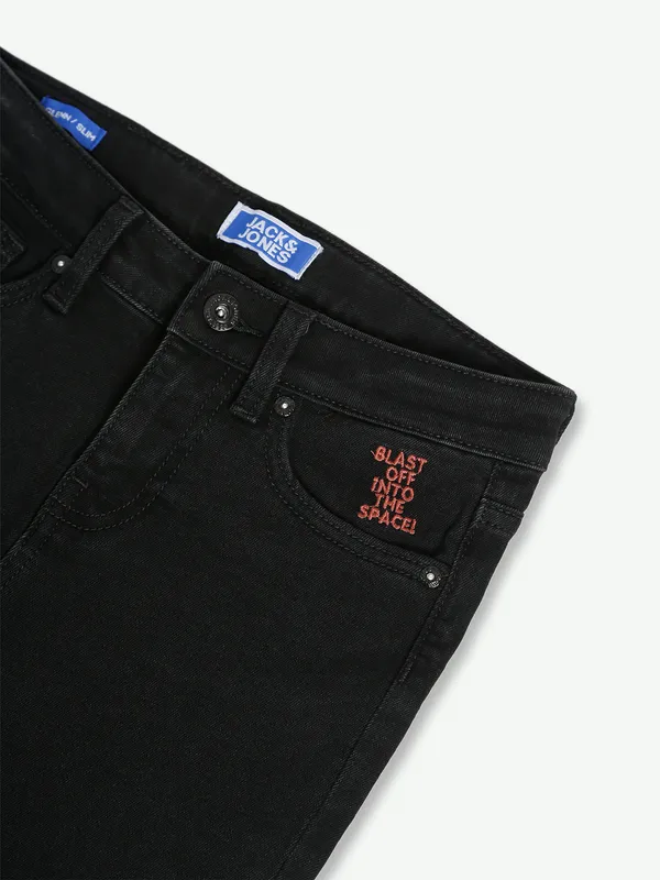JACK&JONES black slim fit solid jeans