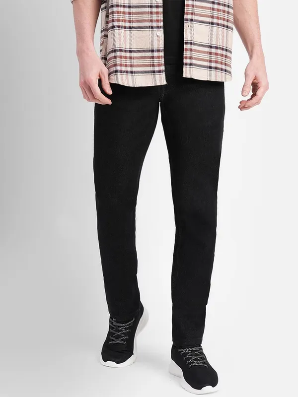 JACK&JONES black solid skinny fit jeans