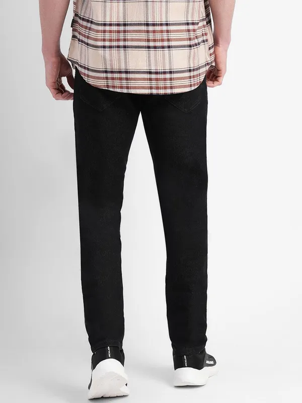 JACK&JONES black solid skinny fit jeans