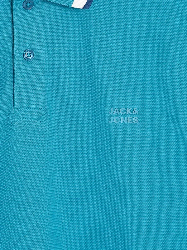 JACK&JONES blue cotton plain t shirt