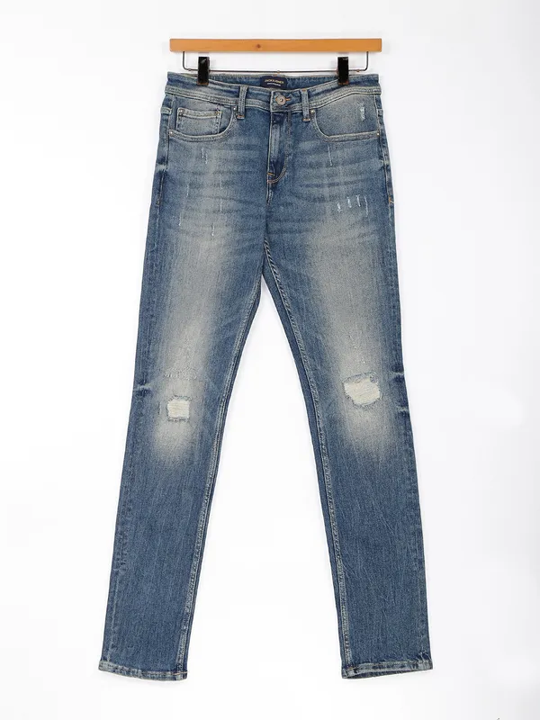 Jack&Jones blue washed and ripped jeans