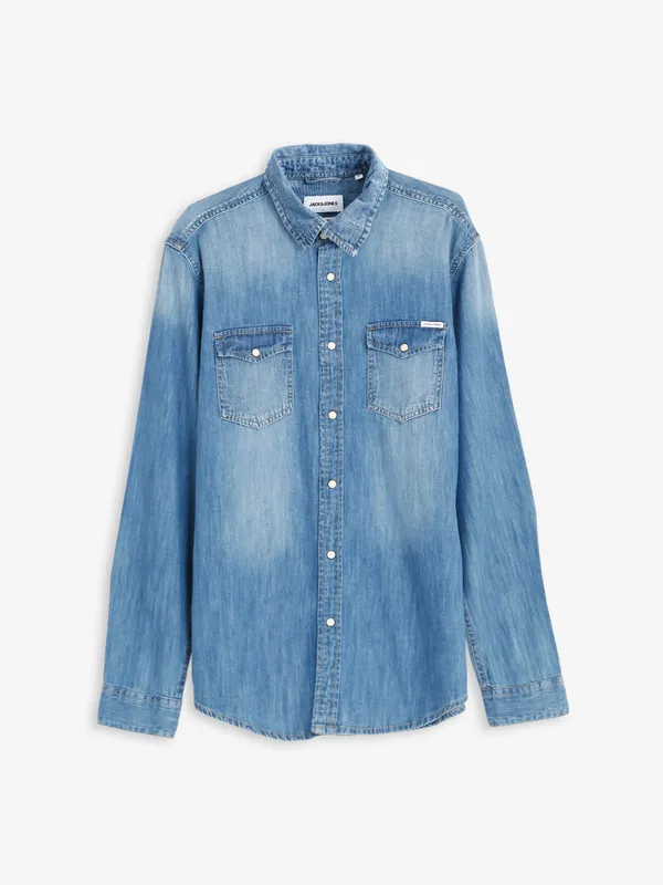 JACK&JONES blue washed shirt in denim