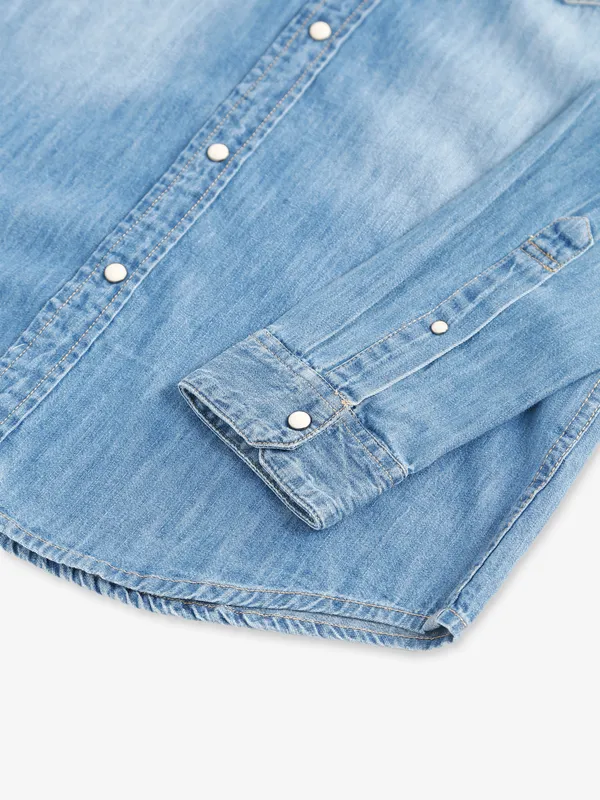 JACK&JONES blue washed shirt in denim