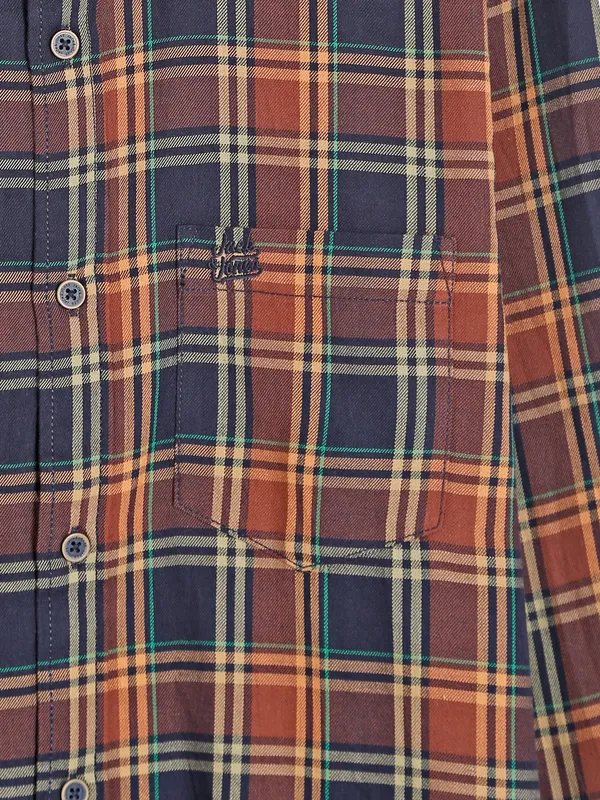 JACK&JONES brown and navy checks shirt