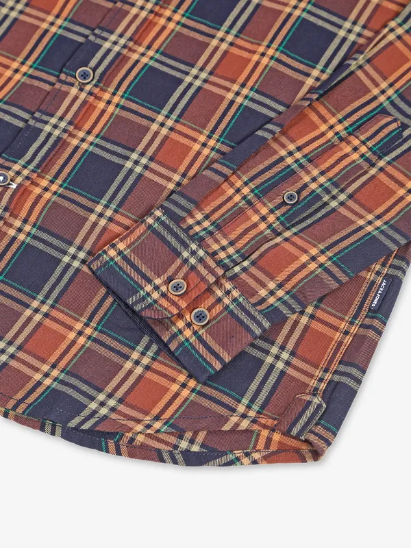 JACK&JONES brown and navy checks shirt