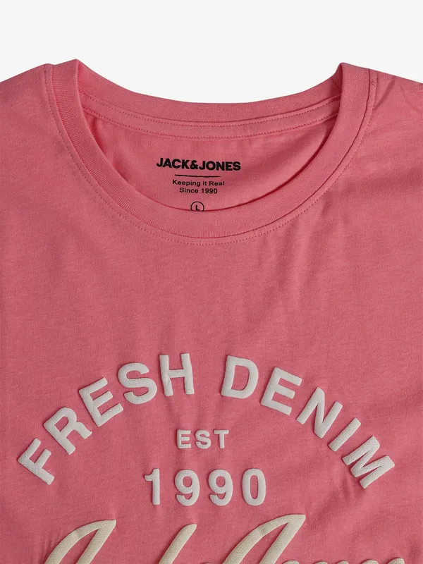 JACK&JONES coral pink printed t-shirt