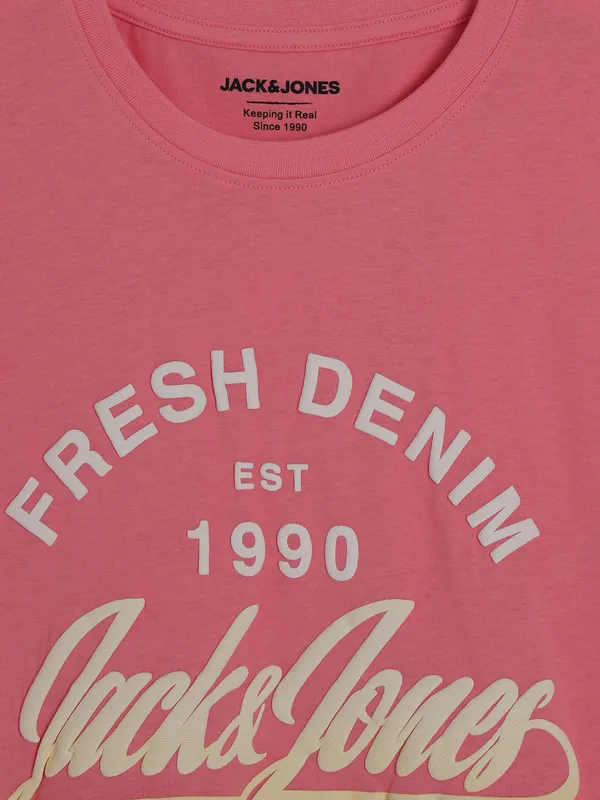JACK&JONES coral pink printed t-shirt