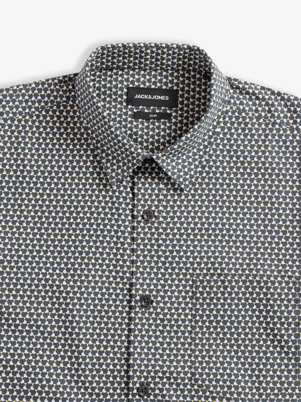 JACK&JONES cotton black printed shirt