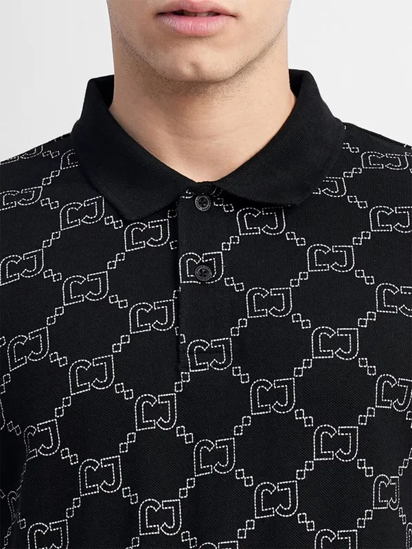 JACK&JONES cotton black t shirt in printed