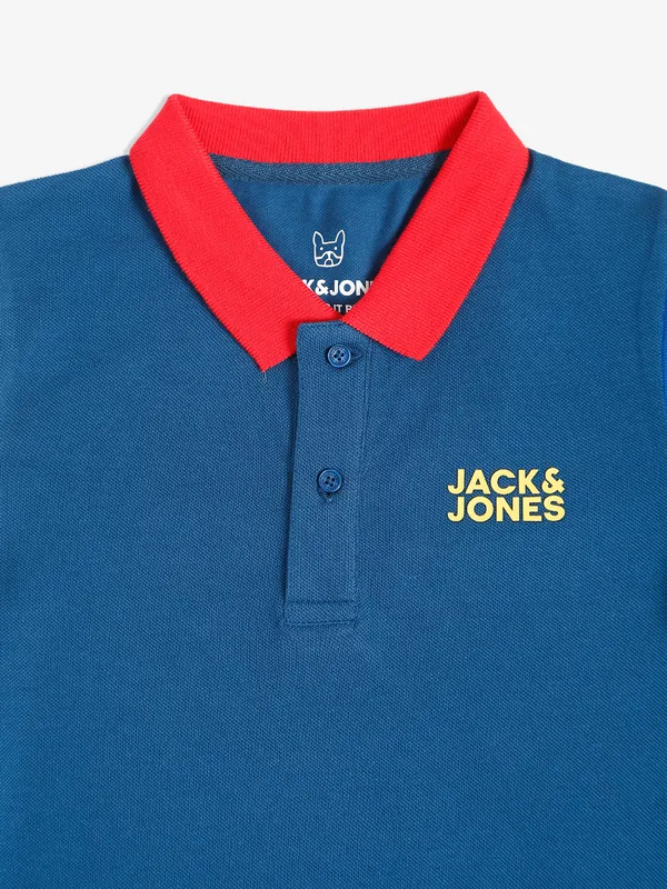 JACK&JONES cotton blue polo t shirt