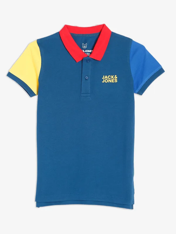JACK&JONES cotton blue polo t shirt
