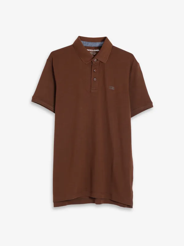 JACK&JONES cotton brown t shirt