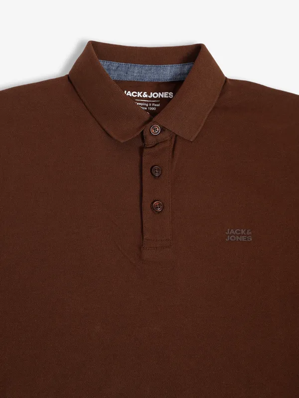 JACK&JONES cotton brown t shirt