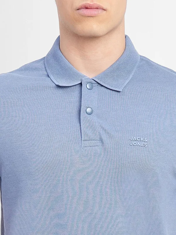 JACK&JONES cotton light blue polo t shirt