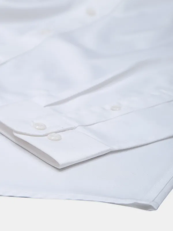 Jack&Jones cotton white color plain casual shirt