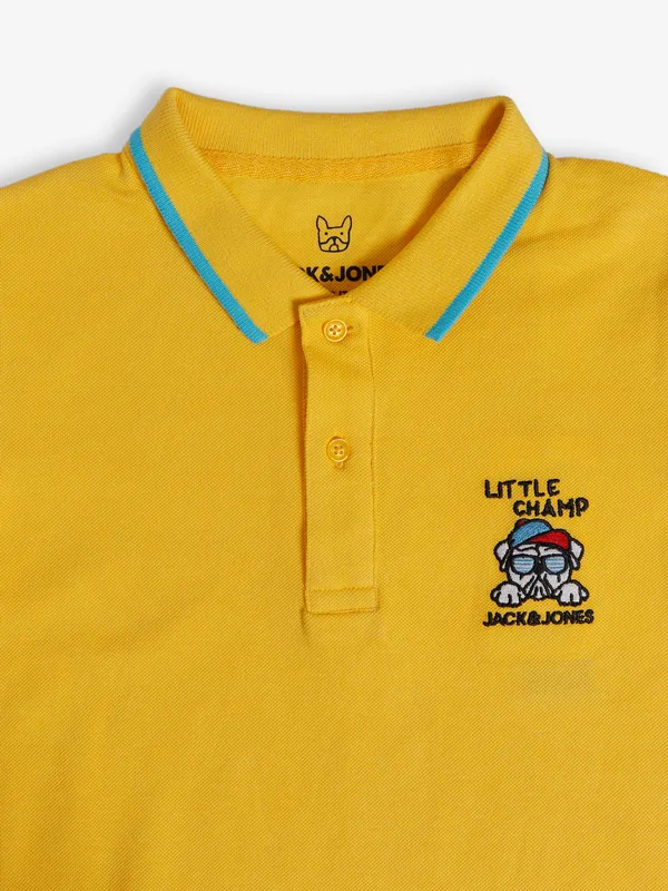 JACK&JONES dark yellow plain t shirt