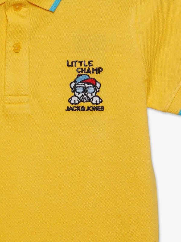 JACK&JONES dark yellow plain t shirt