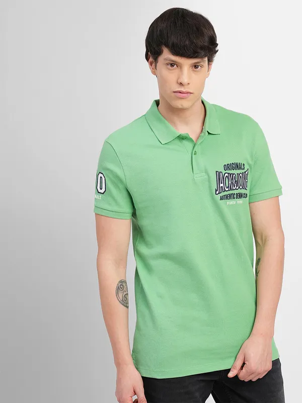 JACK&JONES green t shirt in cotton