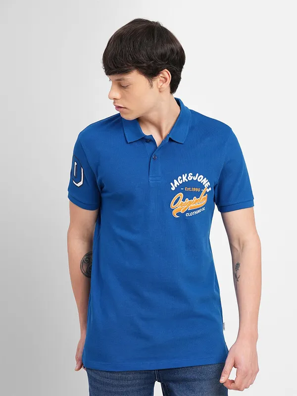 JACK&JONES ink blue cotton t shirt