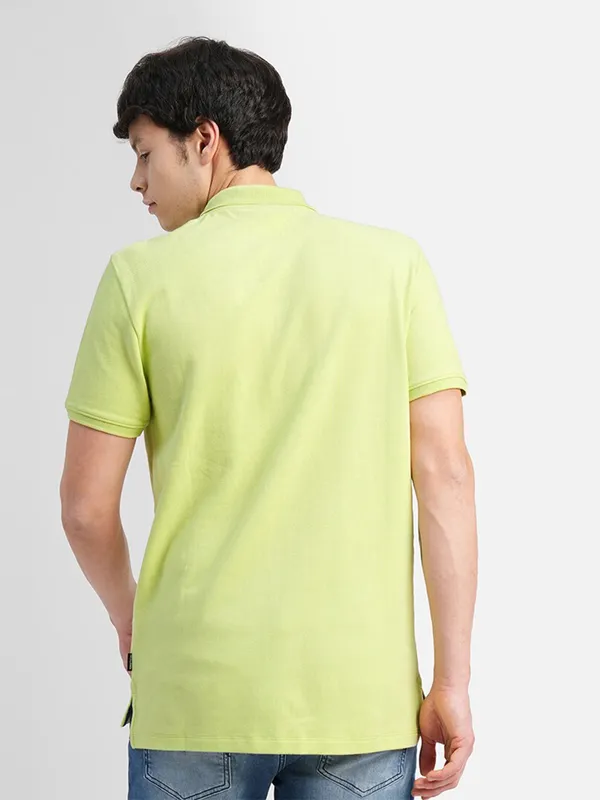 JACK&JONES light green cotton plain t shirt