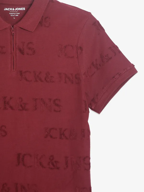 JACK&JONES maroon polo t-shirt