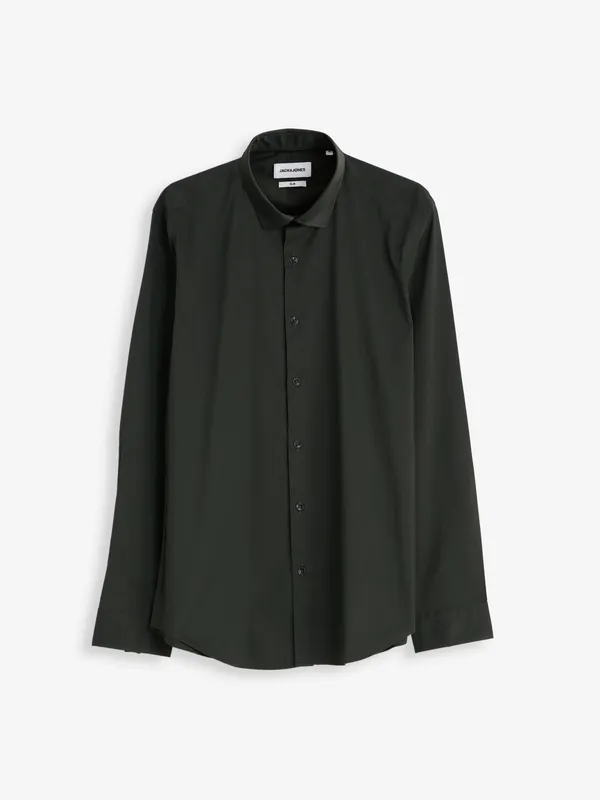 JACK&JONES military green plain shirt