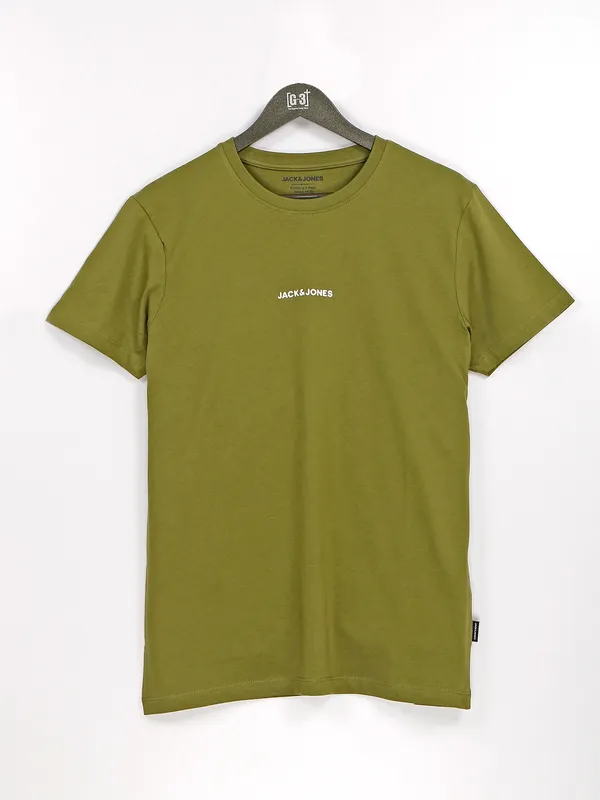 Jack&Jones moss green half sleeves t shirt