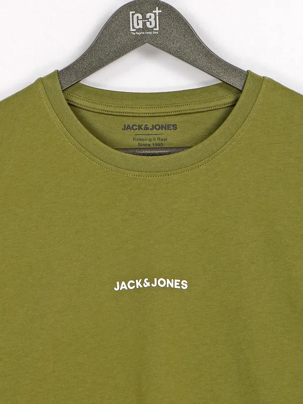 Jack&Jones moss green half sleeves t shirt