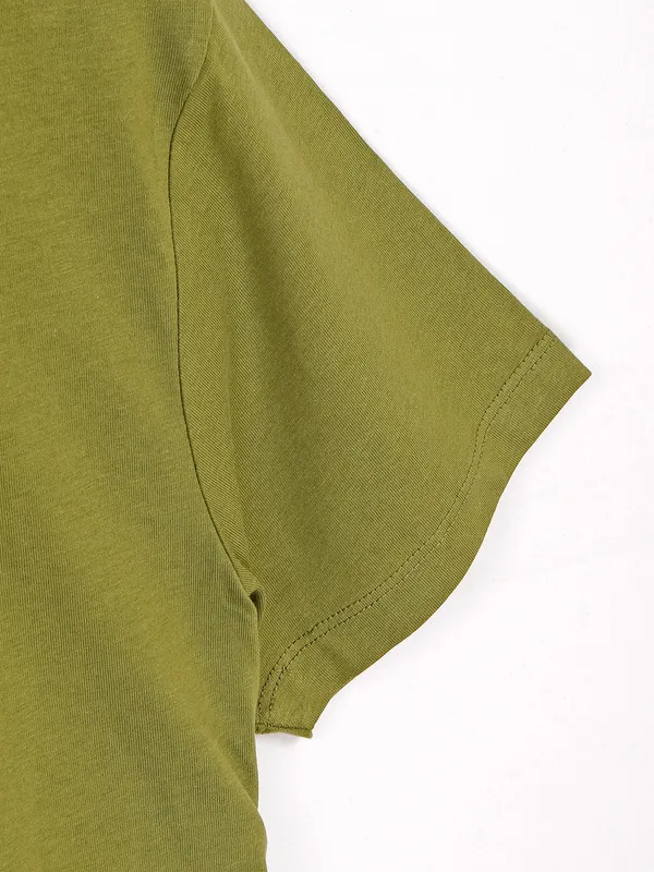 Jack&Jones moss green half sleeves t shirt