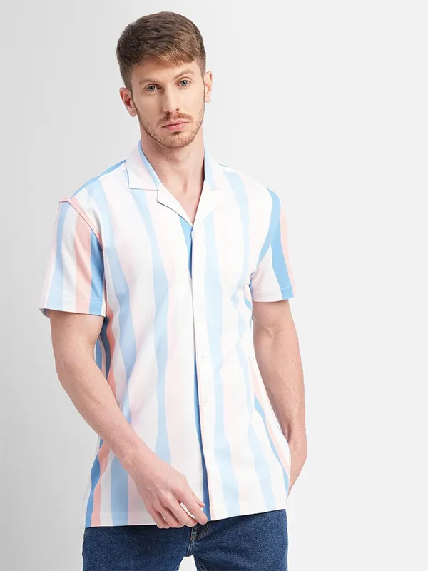 JACK&JONES multi color stripe cotton shirt