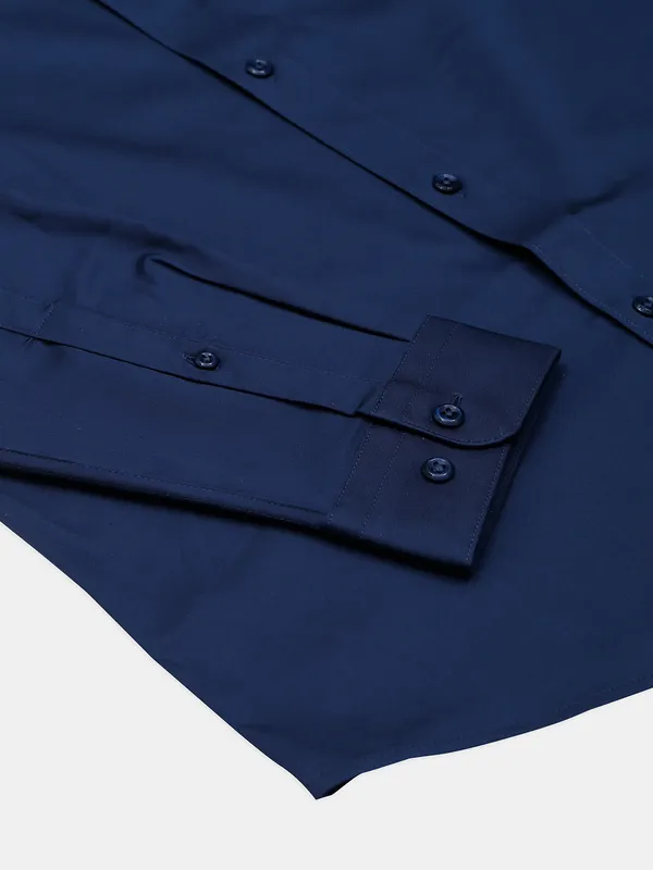 JACK&JONES navy plain cotton shirt