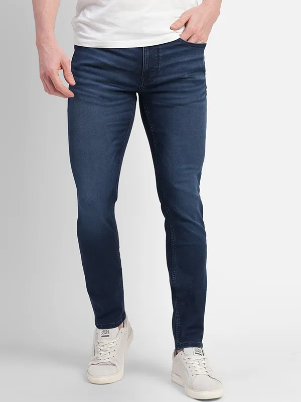 JACK&JONES navy washed skinny fit jeans
