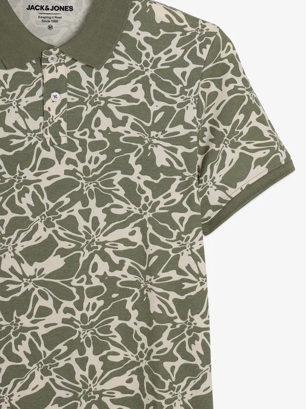 JACK&JONES olive printed t-shirt