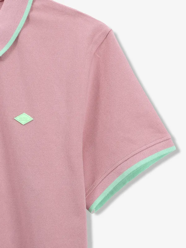 JACK&JONES pink plain cotton t-shirt