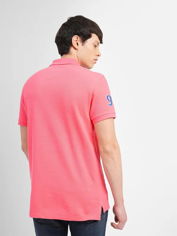 JACK&JONES pink polo t shirt in cotton