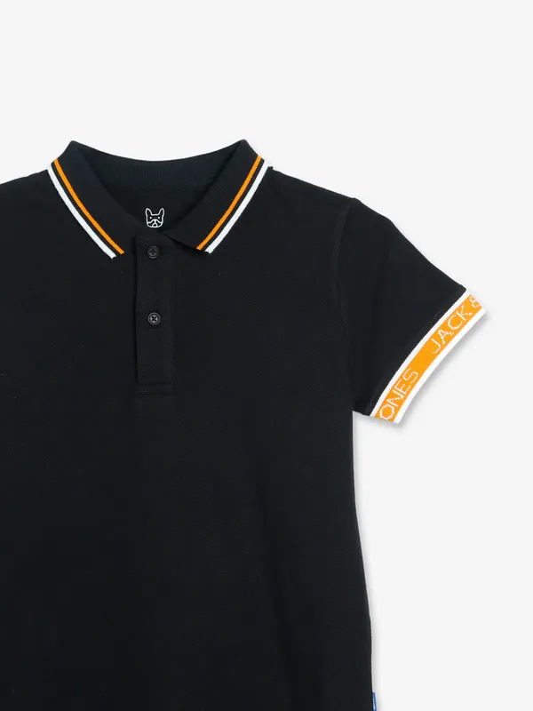 JACK&JONES plain black t shirt