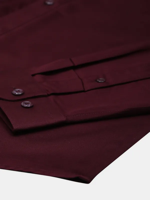 Jack&Jones plain cotton shirt in maroon for men