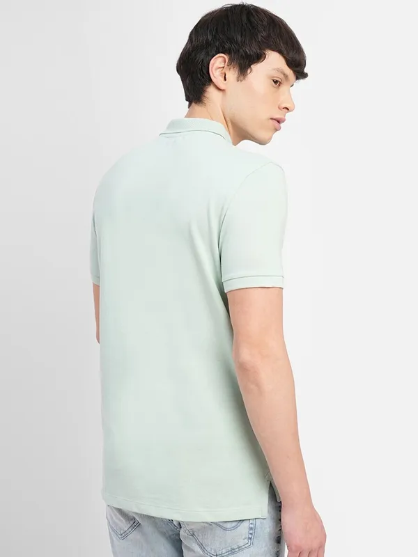 JACK&JONES plain cotton t shirt in light green