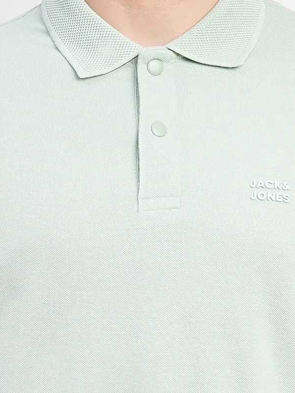 JACK&JONES plain cotton t shirt in light green