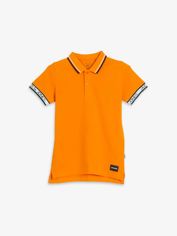 JACK&JONES plain orange polo t shirt