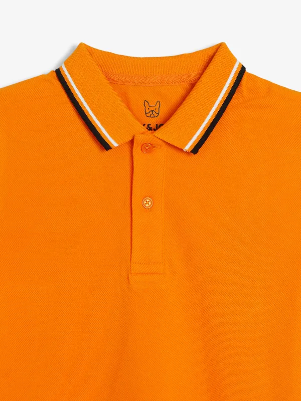 JACK&JONES plain orange polo t shirt