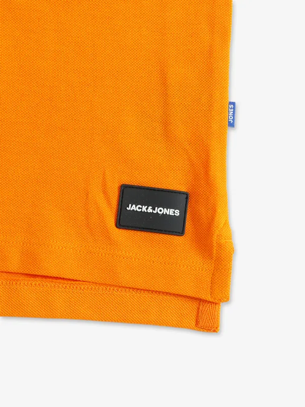 JACK&JONES plain orange polo t shirt