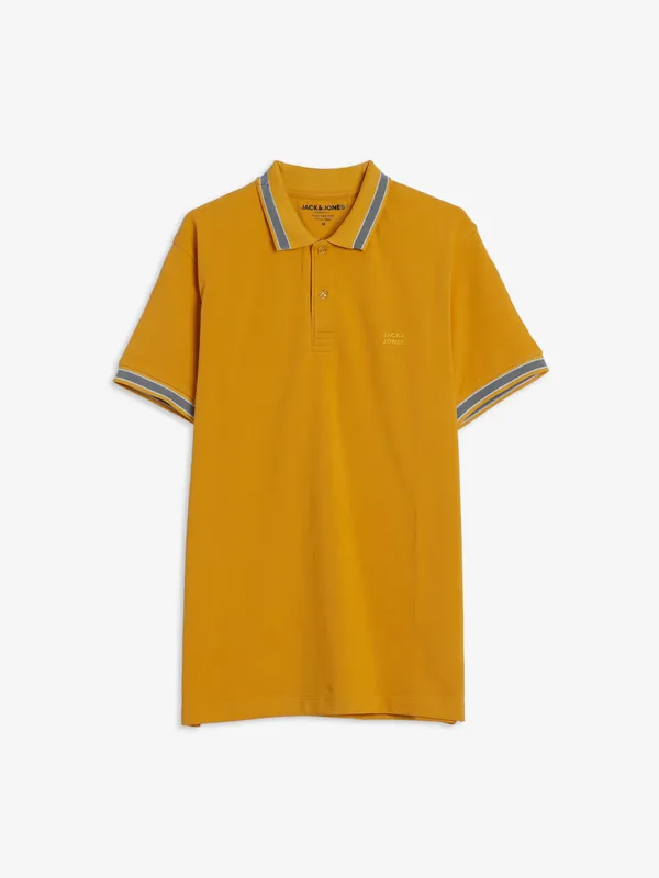 JACK&JONES plain yellow t shirt