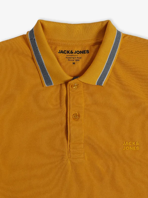 JACK&JONES plain yellow t shirt